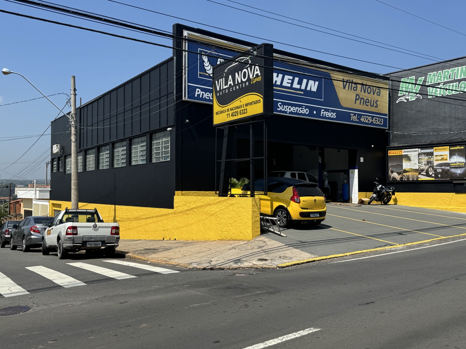 Fachada da Vila Nova Pneus – Loja Salto