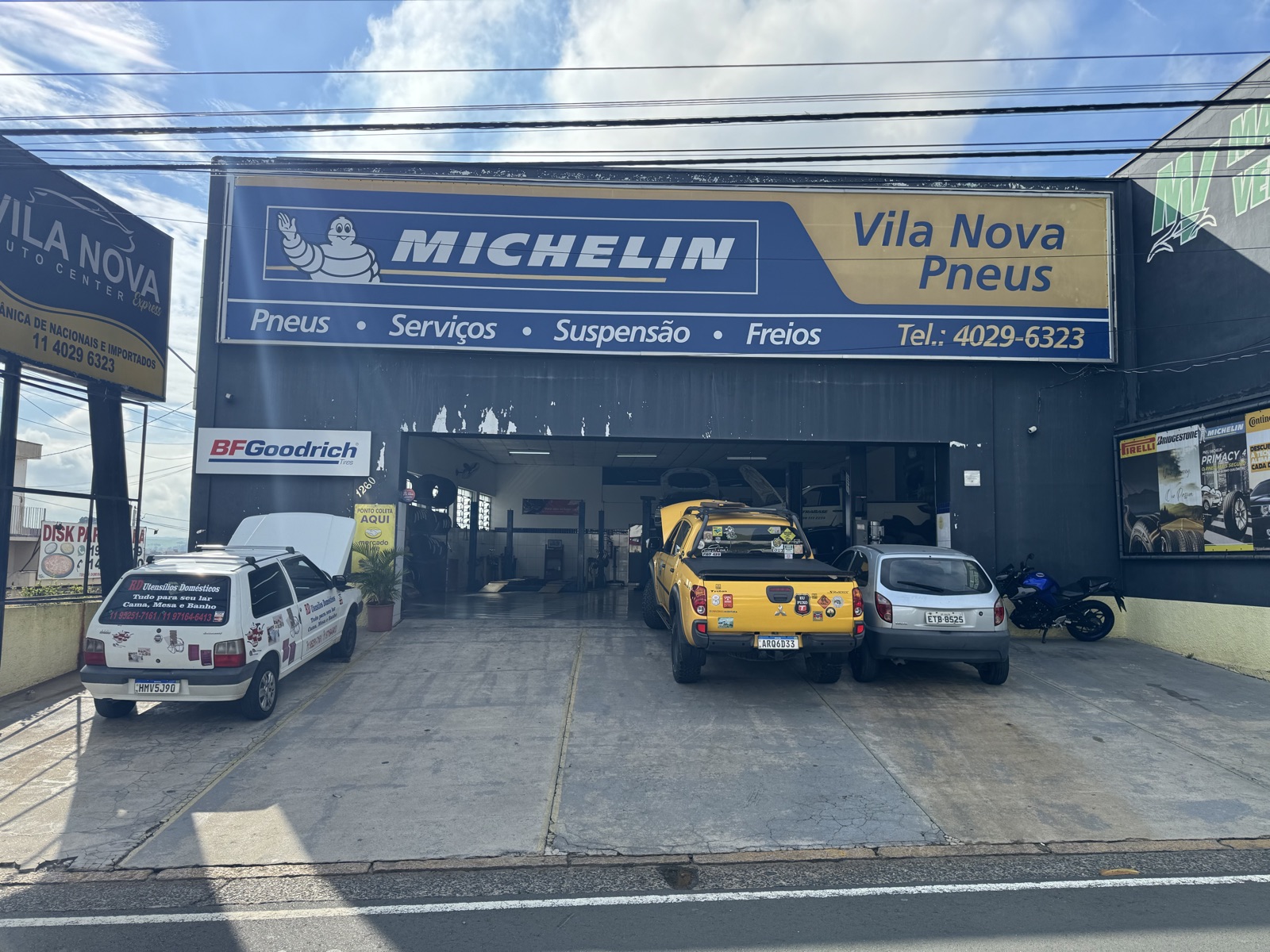 Fachada da Vila Nova Pneus – Loja Itu